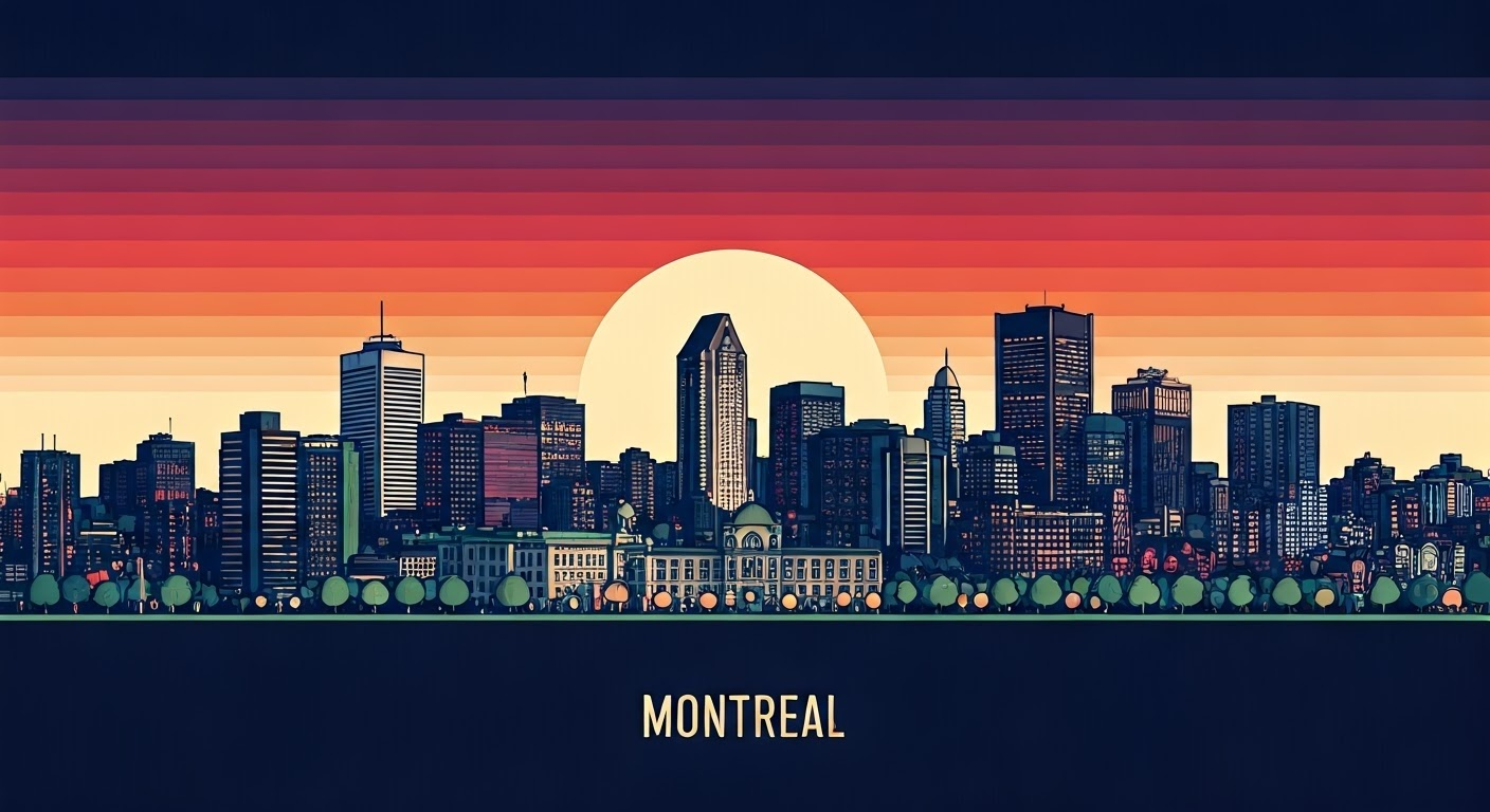 Montreal skyline at sunset