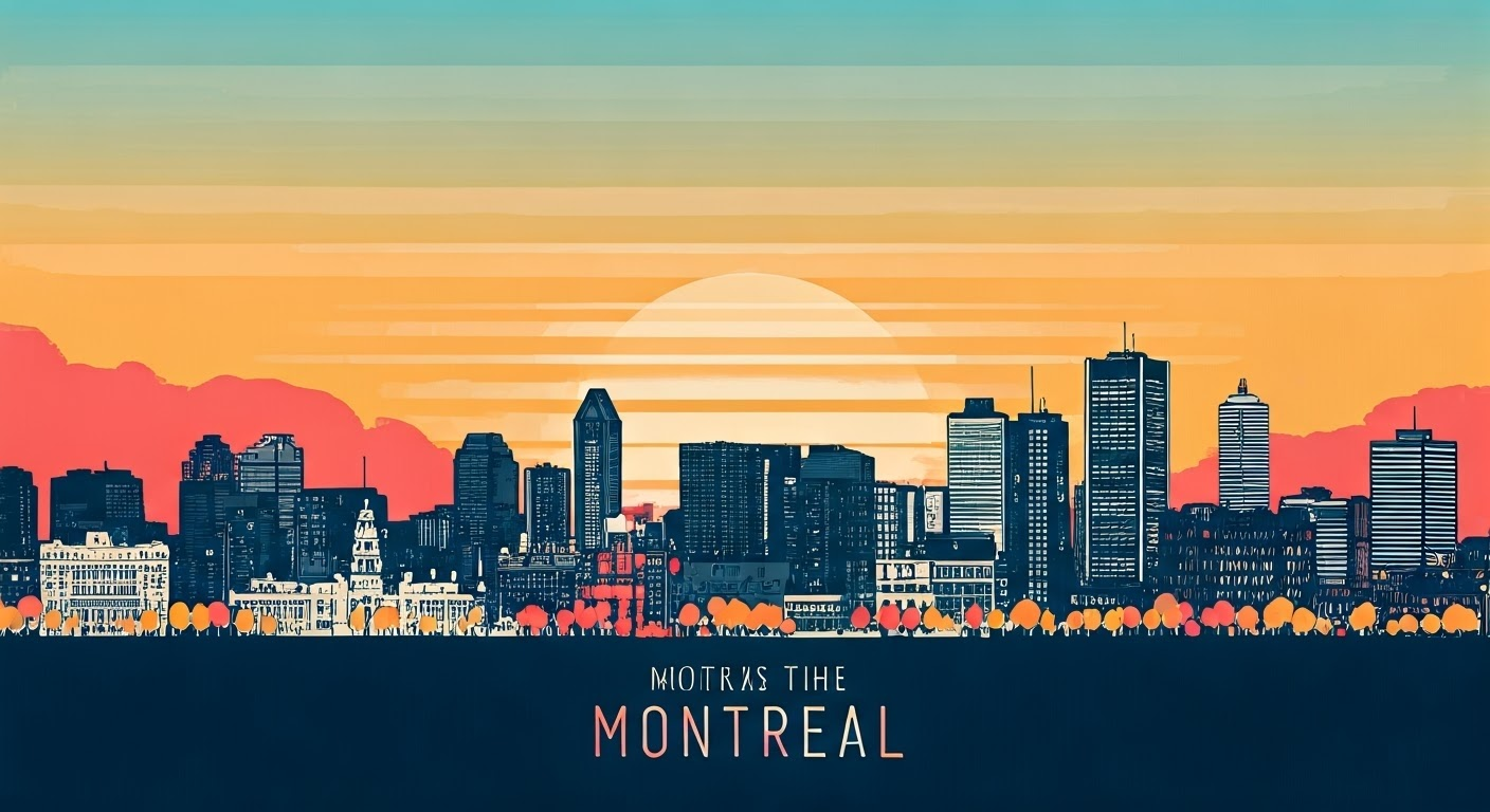 Montreal skyline at sunset