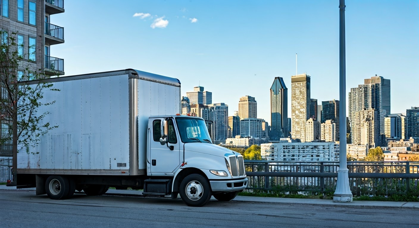 Moving truck in Montreal