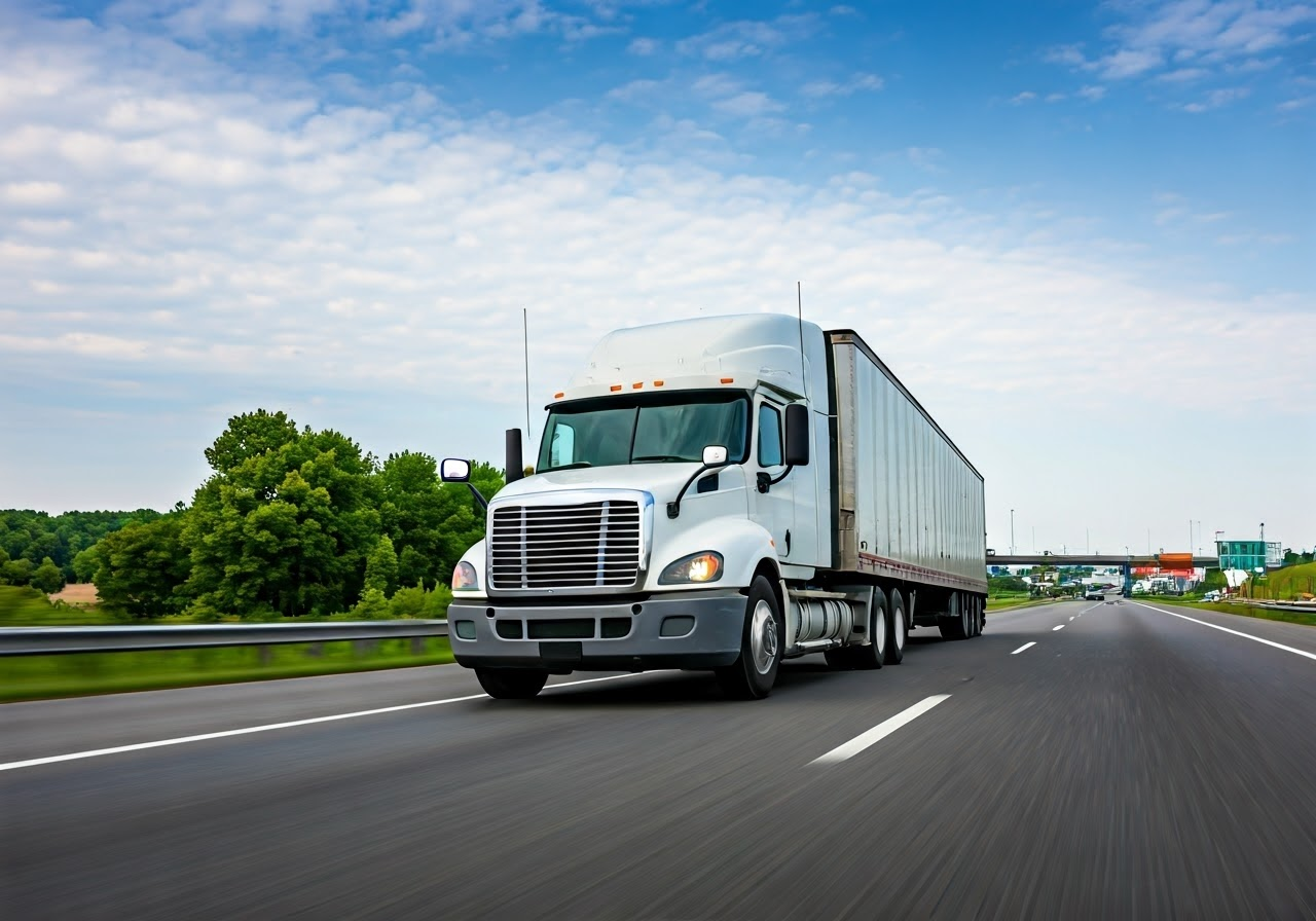 Moving truck on Montreal highway